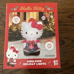 Hello Kitty Christmas 4.5 ft Airblown Holiday Inflatable Indoor/Outdoor Light Up